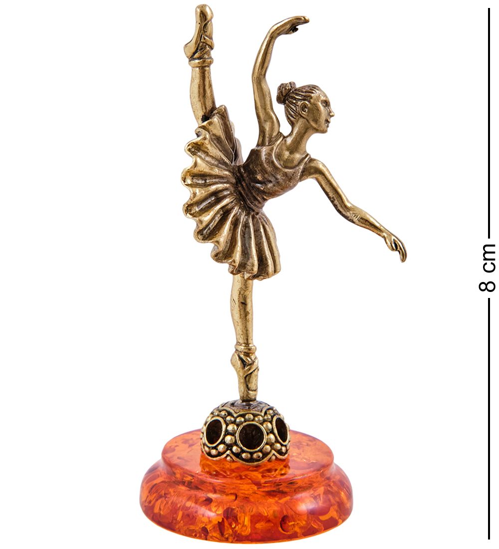 Народные промыслы AM-1544 Фигурка «Балерина» (латунь, янтарь)