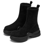 73Hours Cat Like Girlfriend Ankle Boots 3.5cm Women"s Black