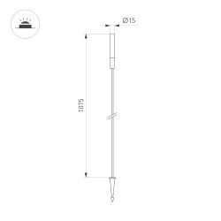 Светильник KT-CATALI-BOLL-H1075-0.5W Warm3000 (BK, 160 deg, 24V) (Arlight, IP65 Металл, 3 года) 050683