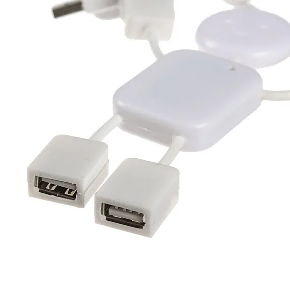 USB-разветвитель (HUB) LuazON SSV-011, 4 порта, USB 2.0, кабель 0.4 м, белый