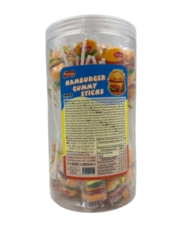 Жевательный мармелад Бургеры на палочке ,50шт по 10гр.