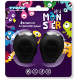 Фонари TRIX Little Monster детские, комплект передний задний, 2 диода, 3 режима, силикон, черные (20/100)