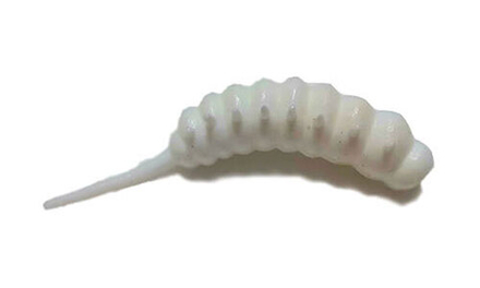 Мягкая приманка TroutMania Lohmatka 1,8", 4,57см, 1,7гр, цв.002 White (Cheese), уп.8шт