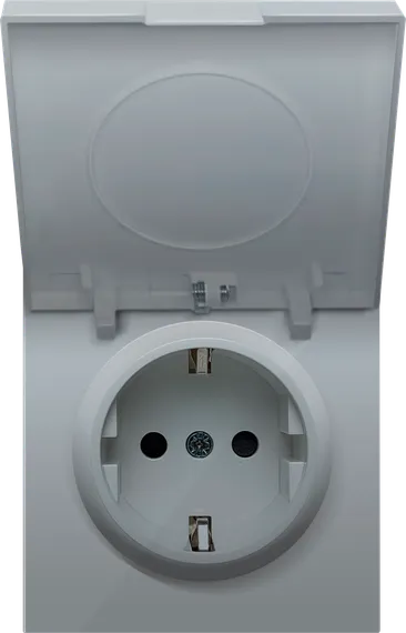 Donel R98 алюминий накладка для розетки Schuko с большой крышкой, 16A 250 В~, серия DA