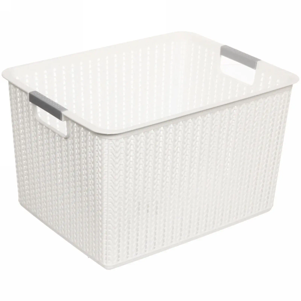 Корзина - органайзер универсальная для хранения «ДОМания», цвет белый, 35*26*21см (лейбл)