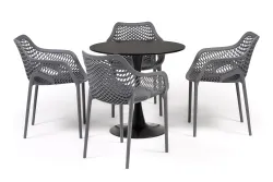 "Беллини" обеденная группа на 4 персоны, цвет темно-серый