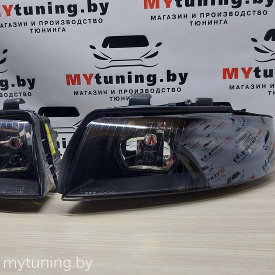 Передние фары black для Audi A4 B6