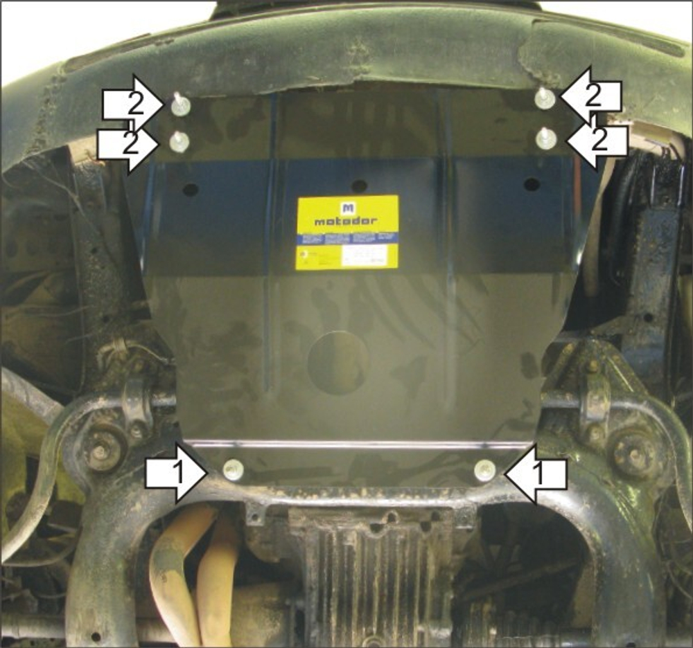 Защита картера Двигателя. 2 мм, Сталь. для Audi 100 1990-1994, Audi A6 1994-1997 MOTODOR.00102