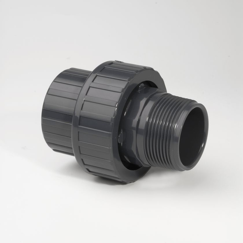 Муфта переходная ПВХ (НПВХ) разборная с наружной резьбой под клей (Ру10), PLIMAT, Португалия