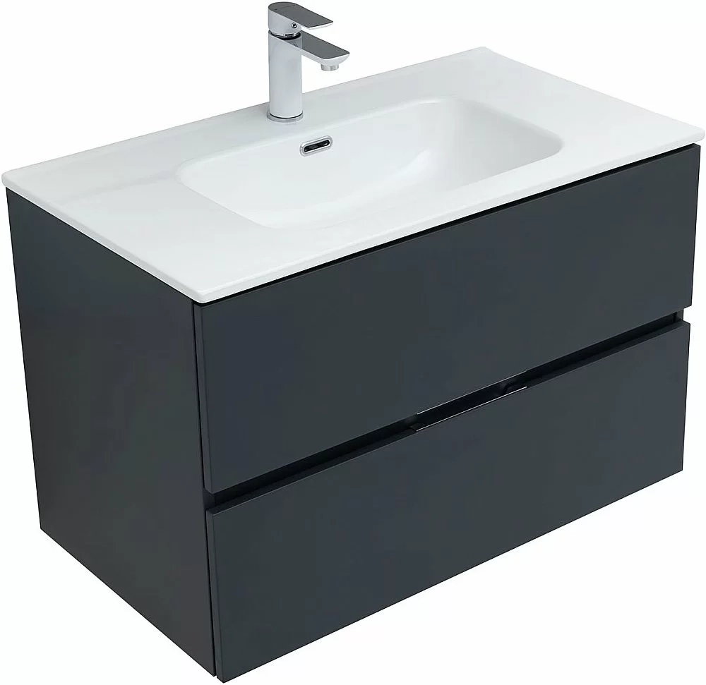 Тумба с раковиной Aquanet Алвита New 277515 80 антрацит