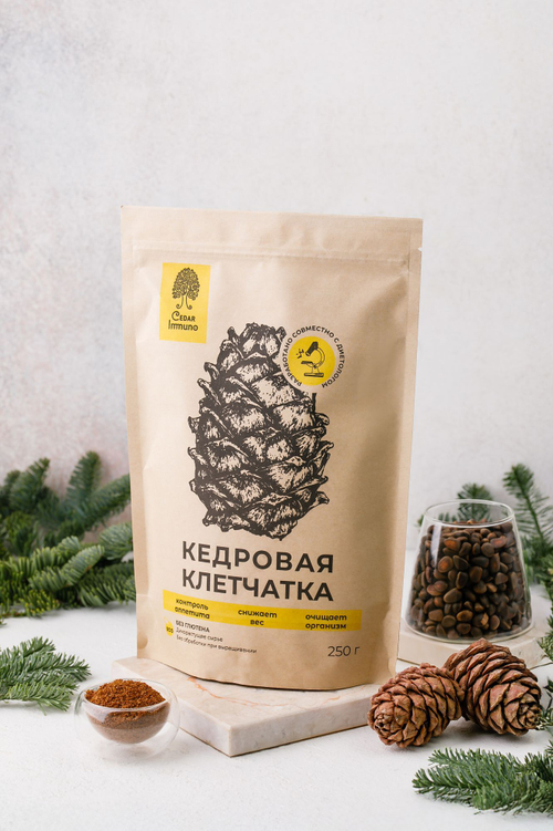 Кедровая клетчатка / Cedar Immuno / дой-пак / 250 г / ТМ Сибирский кедр