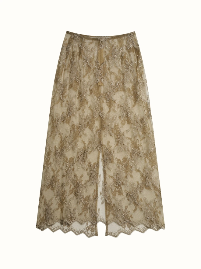 Юбка из кружева табак