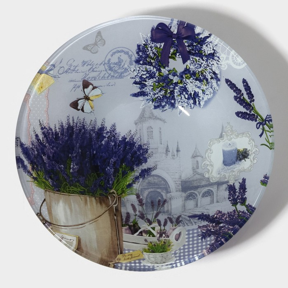 Салатник Доляна «Лаванда», 600 мл, 18×5 см, стекло