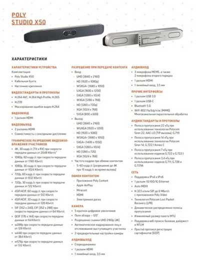 Видеопанель POLY STUDIO X50 (видео-конференц связь)