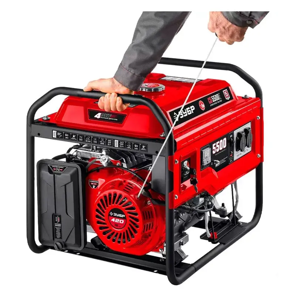 ЗУБР СГ-5500Е генератор гибридный газ бензин