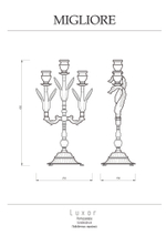 Подсвечник Migliore Luxor 26146 золото