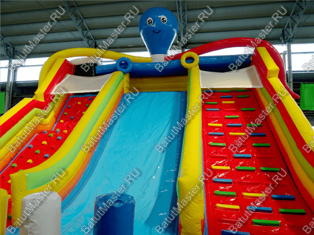 Коммерческий надувной батут "Осьминоги и драконы" 17*8*7 м