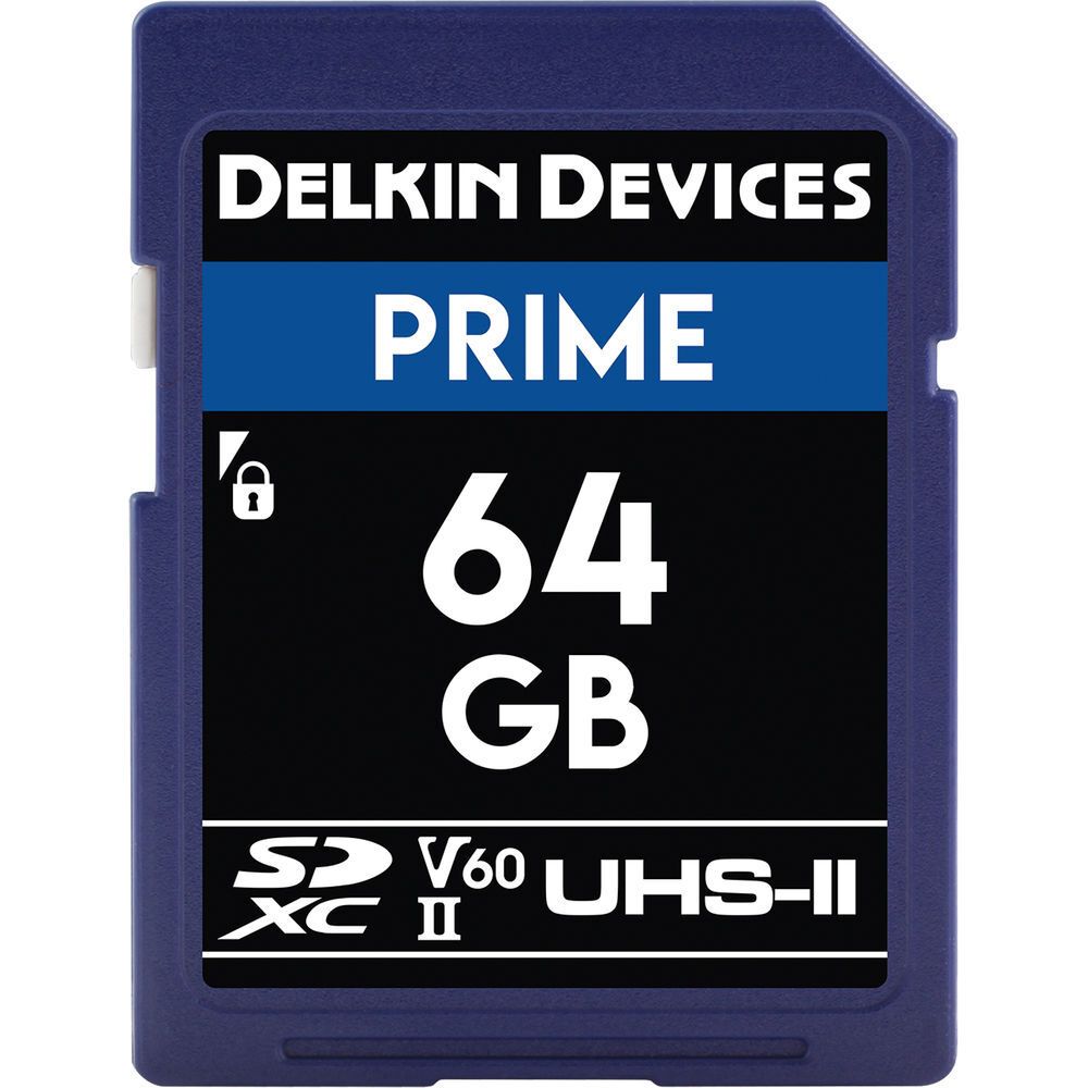 Карта памяти Delkin Devices Prime 64GB SDXC UHS-II, R/W 280/150 МБ/с