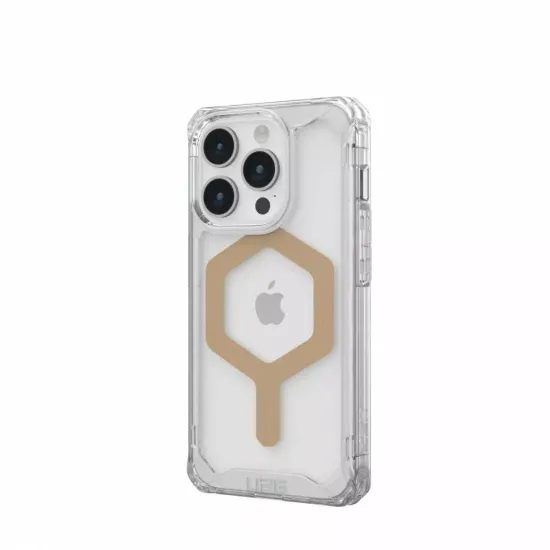 Чехол с поддержкой MAGSAFE Uag Plyo для iPhone 15 Pro 6.1", цвет прозрачный/золото (Ice/Gold)