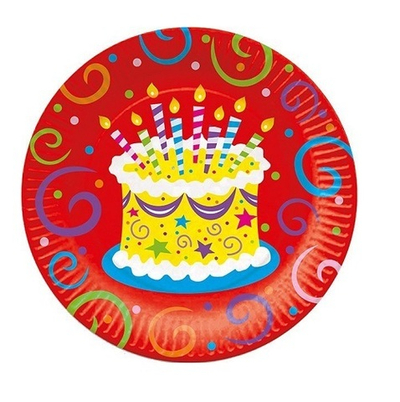 Тарелки Торт яркий 6шт