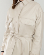 Куртка кожаная Drejani, рубашка, бел