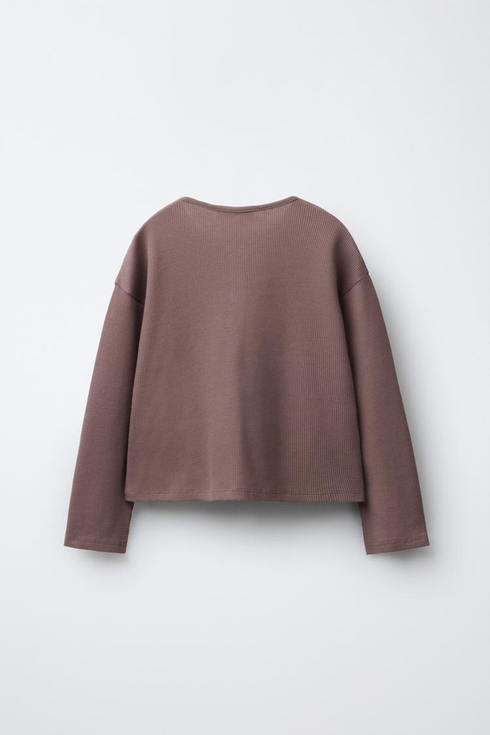 ZARA ПИЖАМА ВАФЕЛЬНАЯ С ВЫШИВКОЙ, БАКЛАЖАННЫЙ