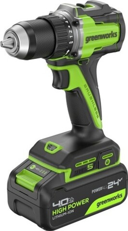 Дрель-шуруповерт аккумуляторная GREENWORKS DD560 24V, АКБ 4Ач и ЗУ 3708407CUB
