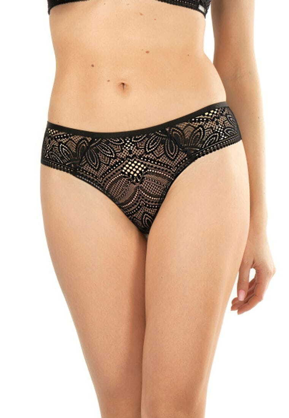 Трусики-стринги Desire из кружевного полотна (Размер: XL) (Цвет: черный)