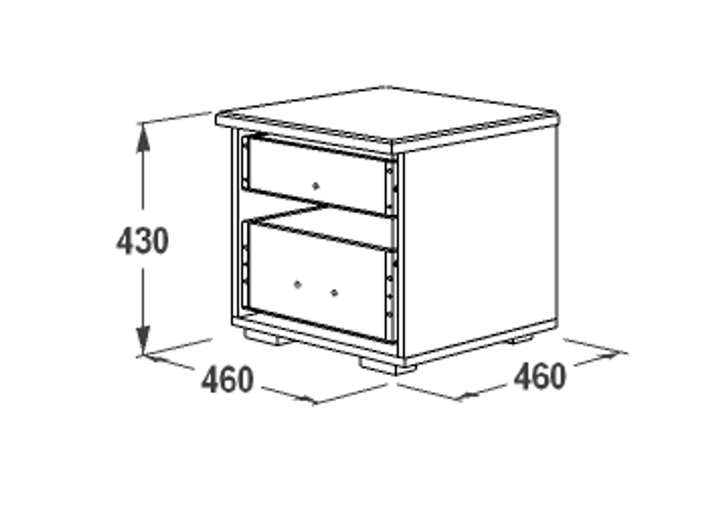Тумба прикроватная "Ольга-12" (ясень анкор светлый), ЛДСП, Фант-мебель, г. Волжск