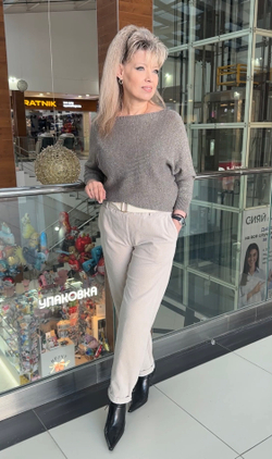 Итальянские брюки-момы из микро вельвета