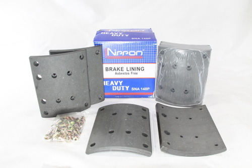 Рем. комплект тормозных накладок а/м МАЗ-101, 5440, КАМАЗ-6580, SHAANXI X3000 задняя ось (Сверлён./расточенные/с заклёпками (пустотелые)/ширина 220мм./ к-т 8 шт./ повышенный ресурс при высокой нагрузке и перегрузке, конвейерное качество ОЕМ/ для барабонов с высоким износом/19488,19496, HD90149340094, 81.50221.0819, 5440-3502105, без отв.) R2 (STD+2mm) ALLIED NIPPON