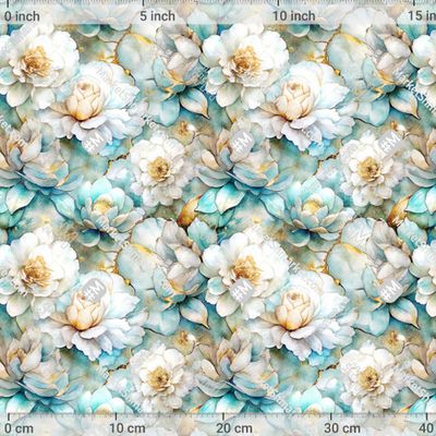 Спиртовые чернила, акварельные разводы, золото, голубой by E.KK8 390 DPI