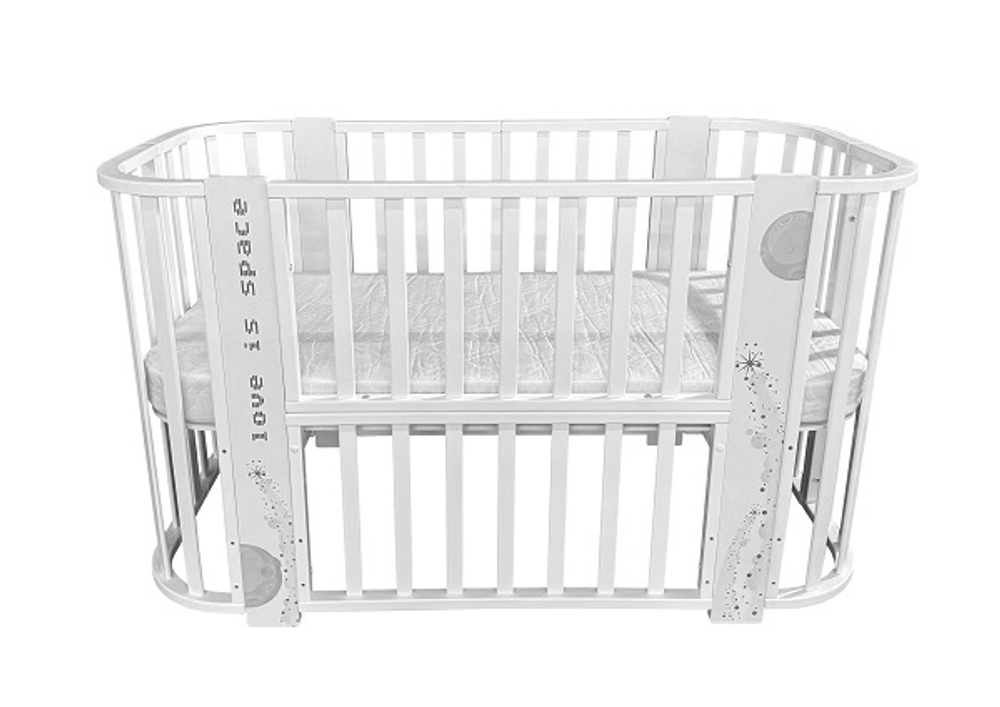 Кровать детская Ария 5 в 1 с поперечным маятником (космос)