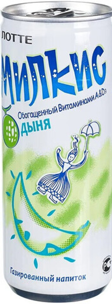 Газированный напиток Лотте Милкис Дыня / Lotte Milkis Melon 0.25 - банка
