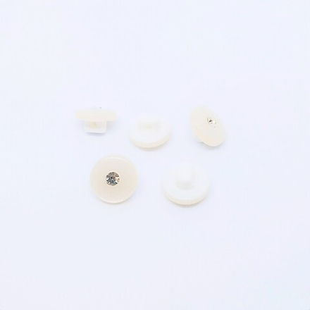 Пуговицы №559, на ножке со стразом, 12мм, цв.белый (CB s-101)