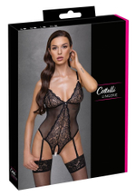 Полупрозрачное боди с кружевом (Размер: M) (Цвет: черный)
