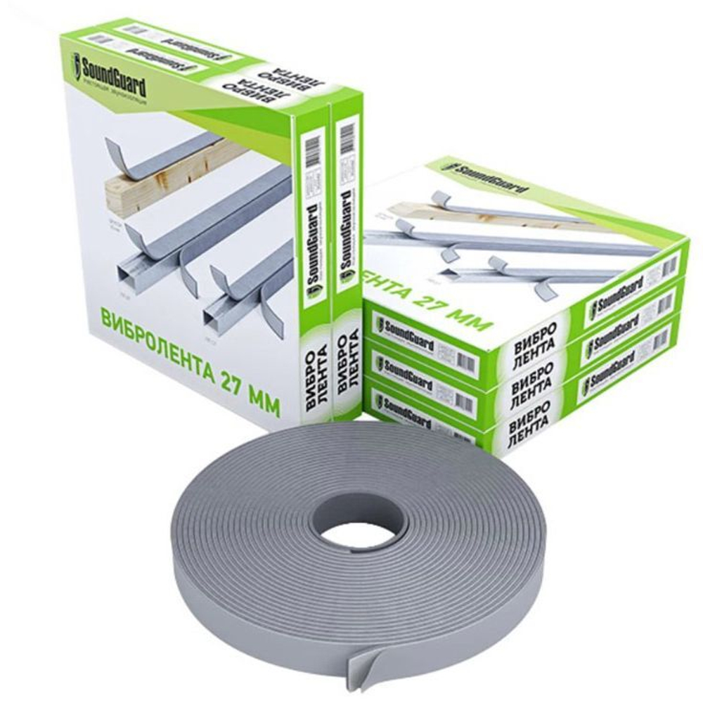 Лента вибродемпфирующая SoundGuard ВиброЛента самоклеящаяся 27х4 мм 12 м