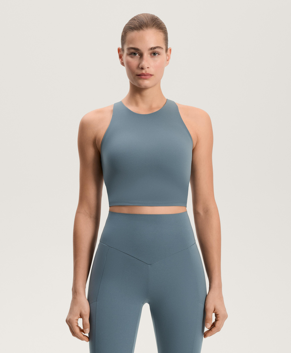 Oysho Майка Compressive, синеватый