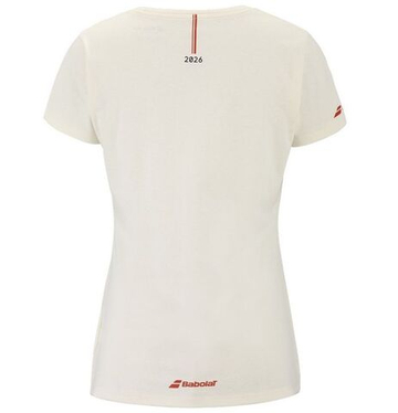 Женская теннисная футболка Babolat Exercise Message - cannoli cream