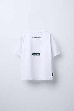 ZARA ФУТБОЛКА С РЕЛЬЕФНОЙ НАДПИСЬЮ, ЭКРЮ