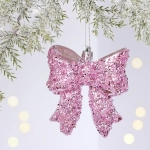 Ёлочная игрушка «Бант» 8.5*3*9.2 см, Розовый