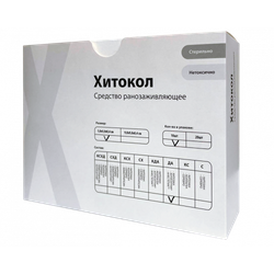 Хитокол-ДА - средство ранозаживляющее, стерильное, 5x5x0,4 см, 1 шт.