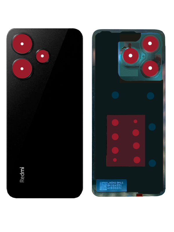 Задняя крышка для Xiaomi Redmi 13 черная (Midnight black) без стекла камеры