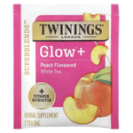 Twinings, Superblends, Glow +, белый чай, персик, 16 чайных пакетиков, 29 г (1,02 унции)