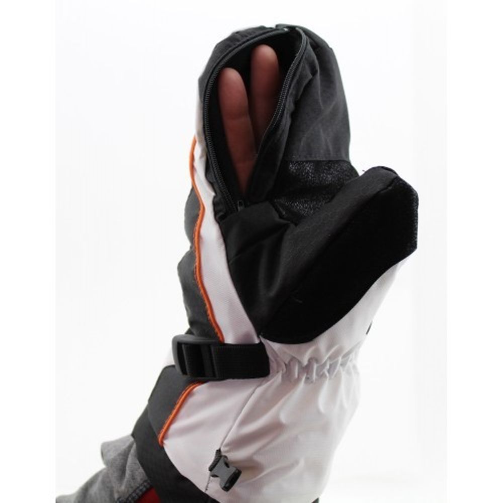 Рукавицы с молнией для пальцев "Охотник", (черный/олива/белый)