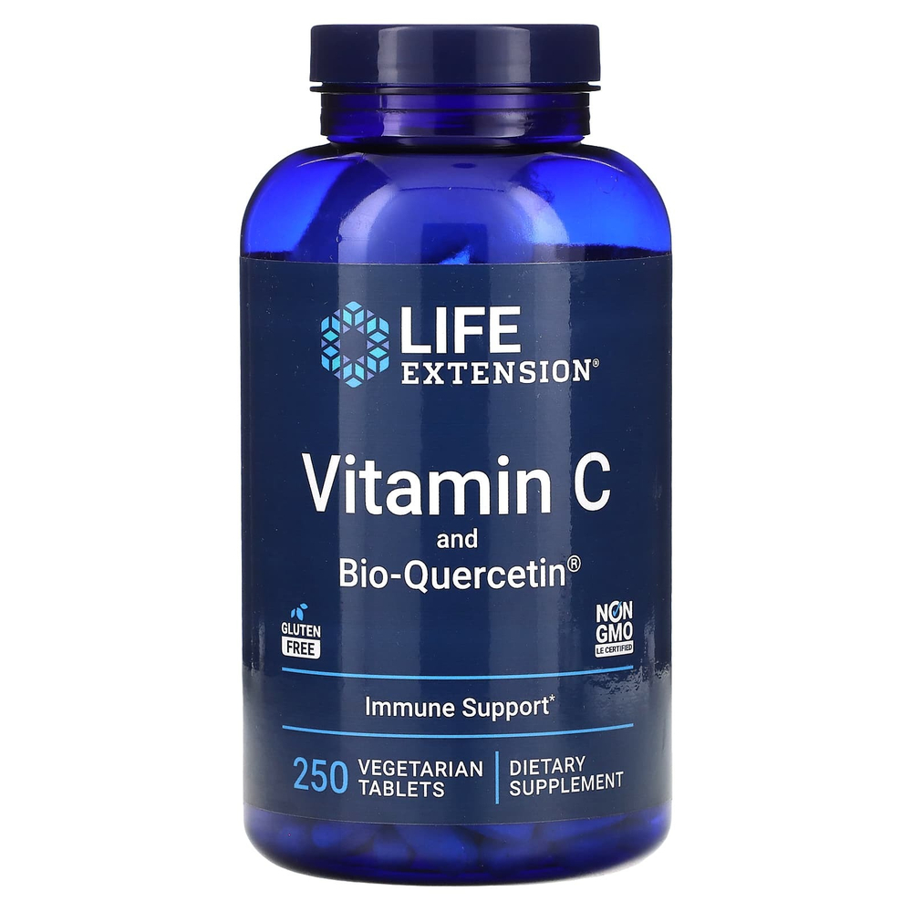 Life Extension, витамин C и Bio-Quercetin, 250 вегетарианских таблеток