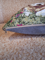 Декоративный гобеленовый чехол для интерьерной подушки Семья лабрадоров 38*38