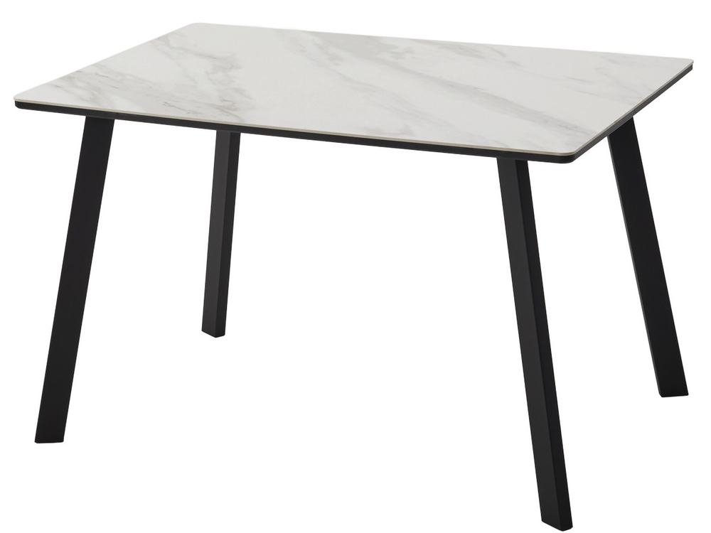 Стол М-City DISAUR Тик Так 120 Белый мрамор Активный, керамика, Черный каркас