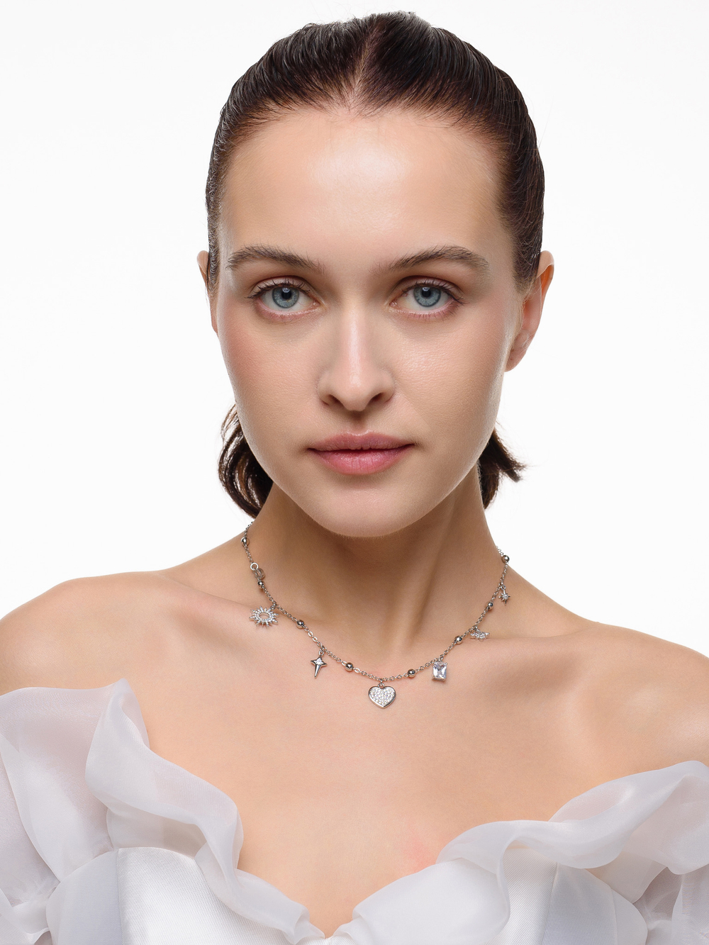 Колье "Heart sun Glow" Silver