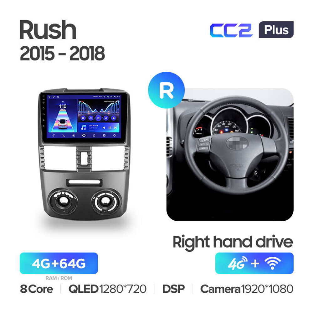 Teyes CC2 Plus 9" для Toyota Rush 2015-2018 (прав)